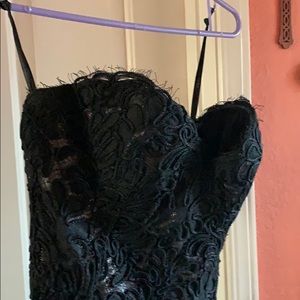Black strapless flared Bob Mackie dress